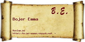 Bojer Emma névjegykártya